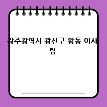 광주광역시 광산구 왕동 이사 팁